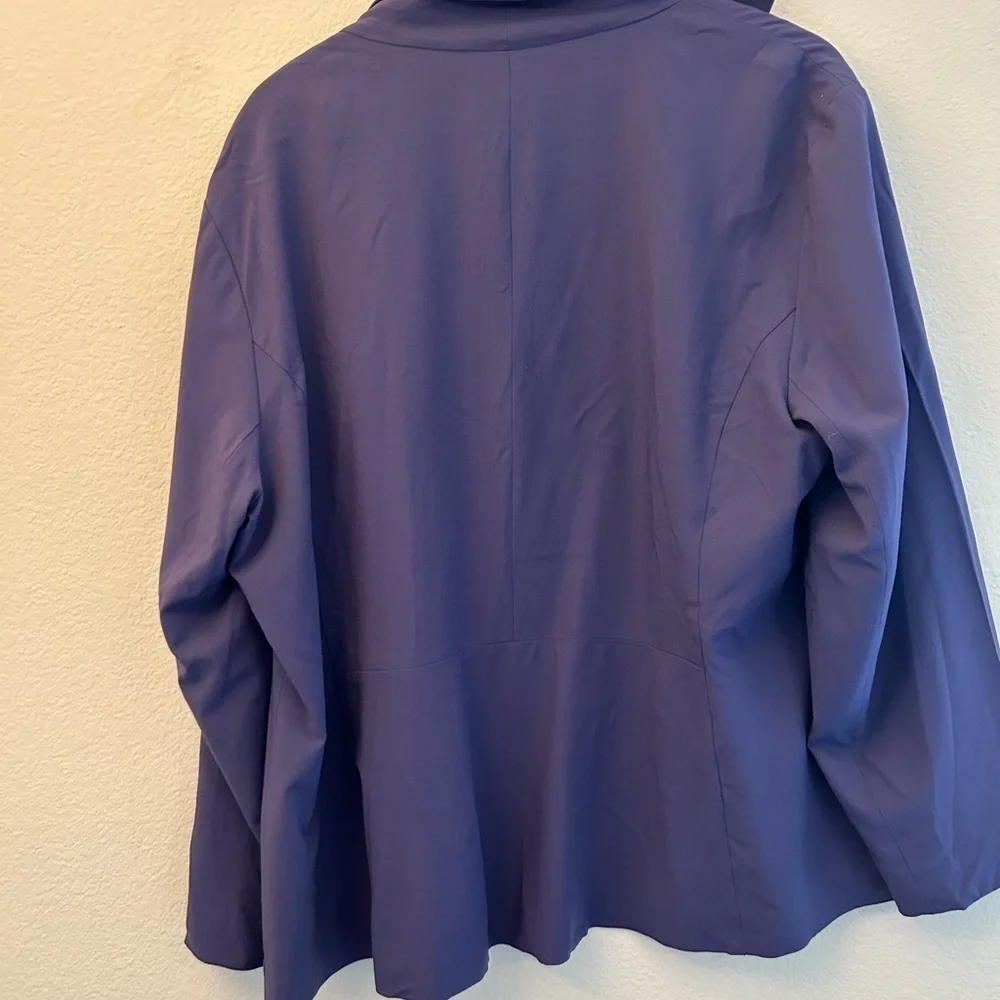 EILEEN FISHER Ladies 1X Purple Open Front Jacket With Pockets Size